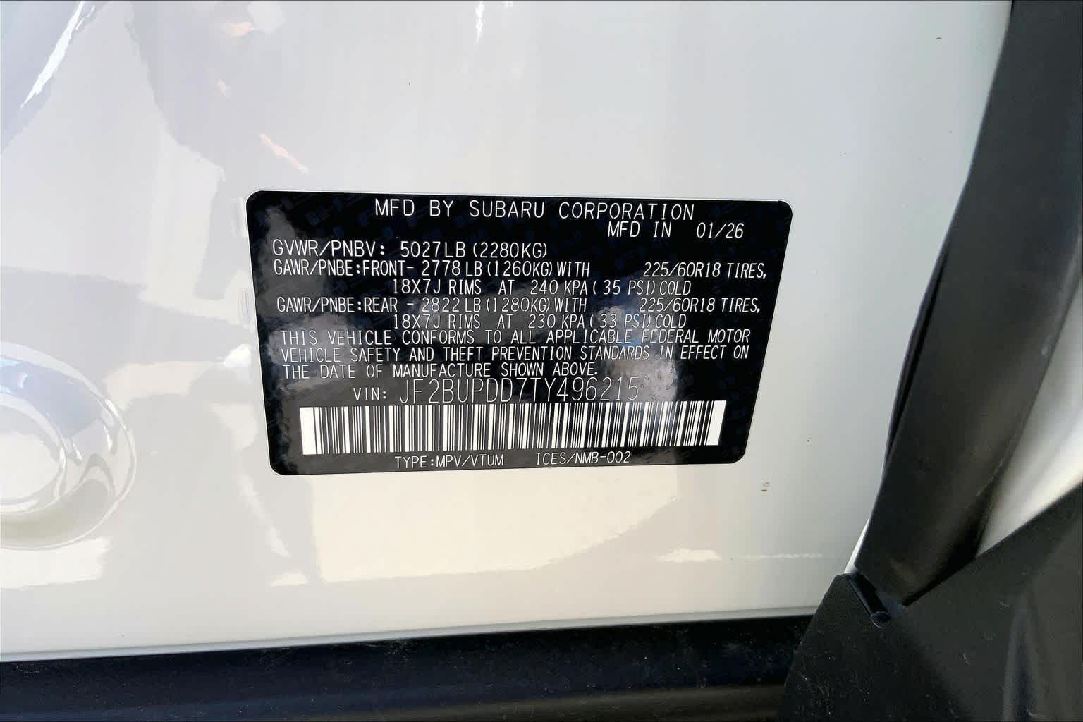 New 2026 CRYSTAL WHITE PEARL Subaru Limited image 18