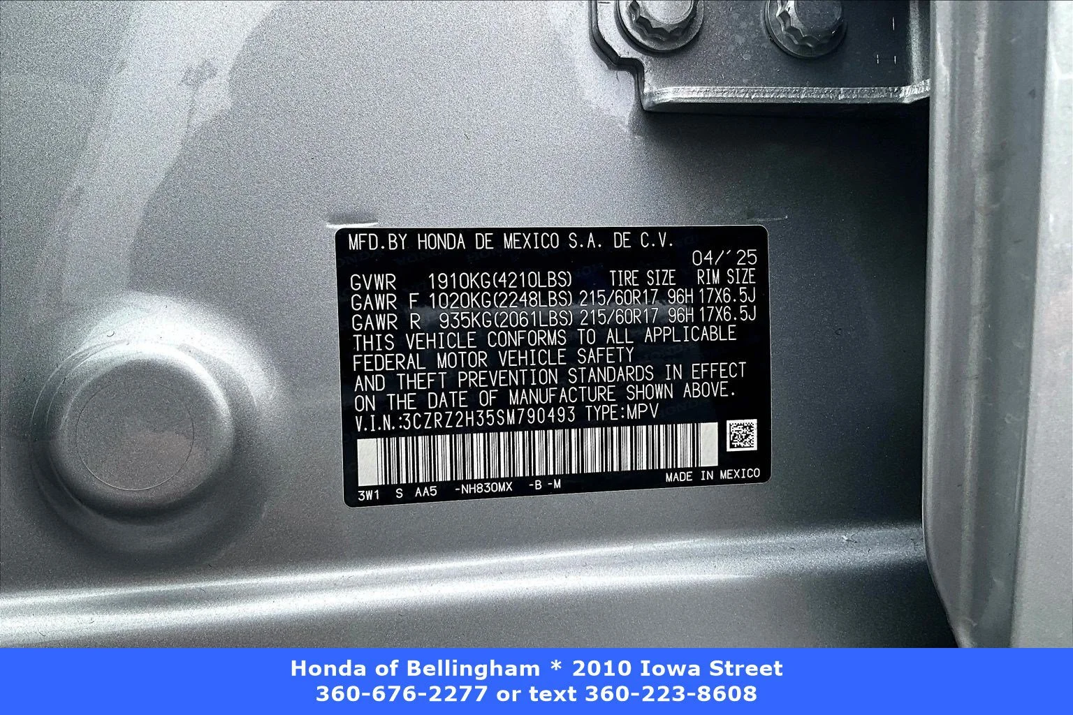 Certified Used 2025 Lunar Silver Metallic Honda AWD LX image 49