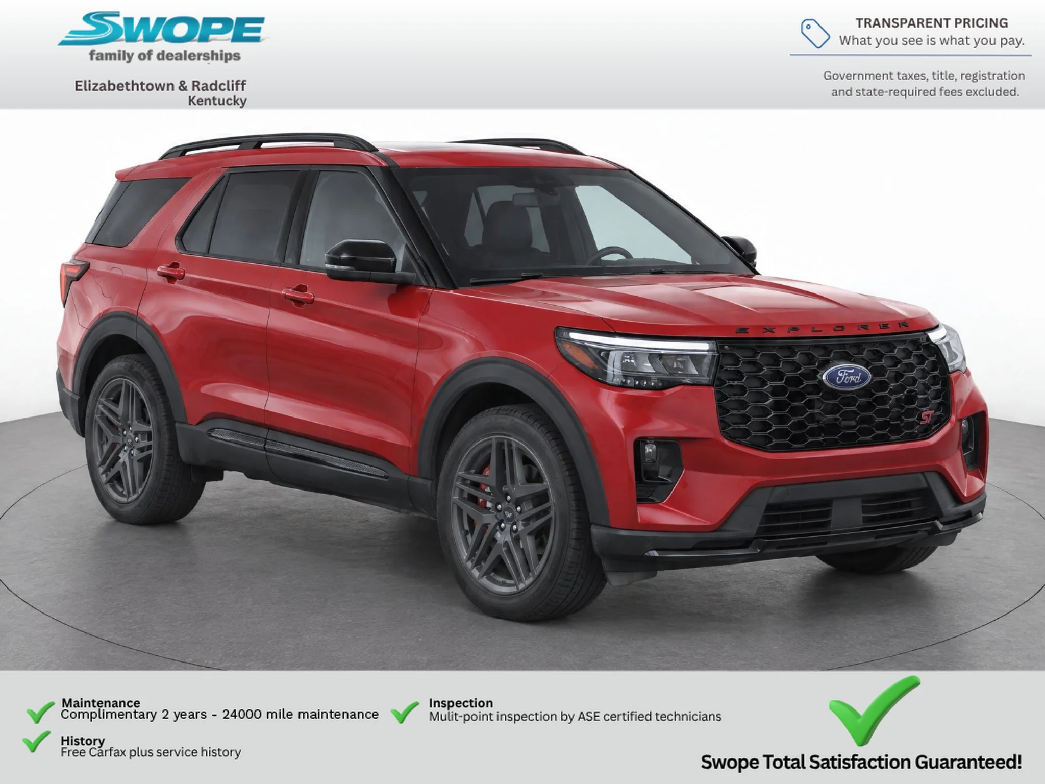 Used 2025 Rapid Red Metallic Tinted Clearcoat Ford ST image 3