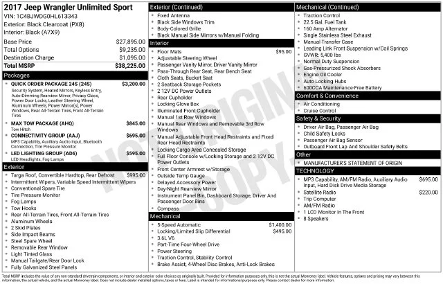 Used 2017 Black Clearcoat Jeep Unlimited Sport image 16