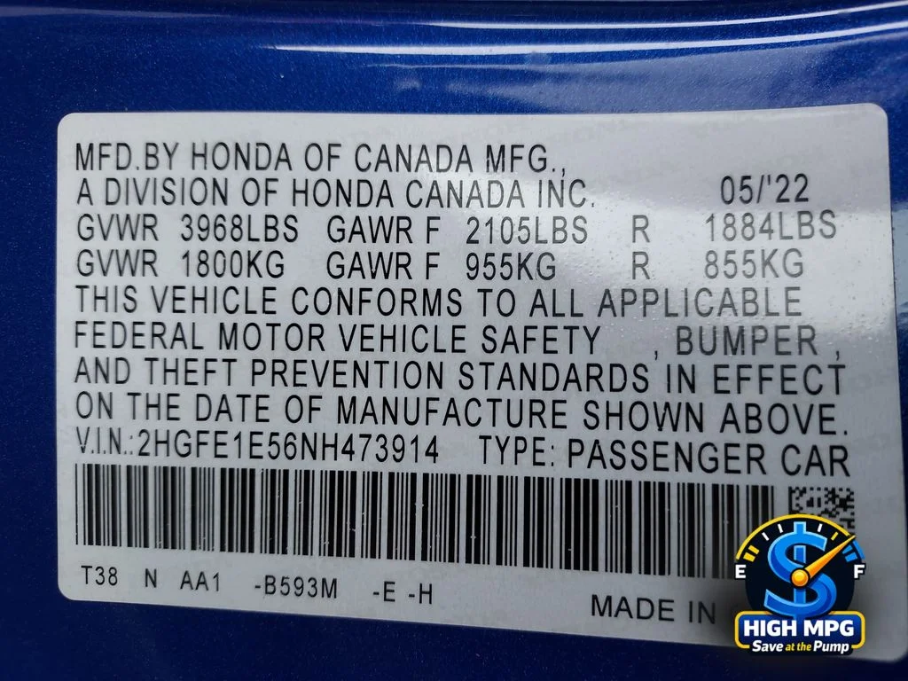 Used 2022 Blue Honda Si image 35