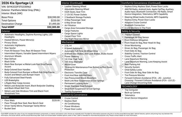 Certified Used 2026 Gray Kia LX image 31