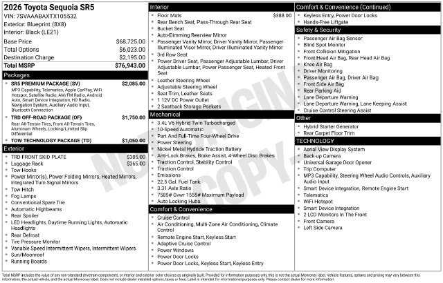 New 2026 Blueprint Toyota  SR5 image 28