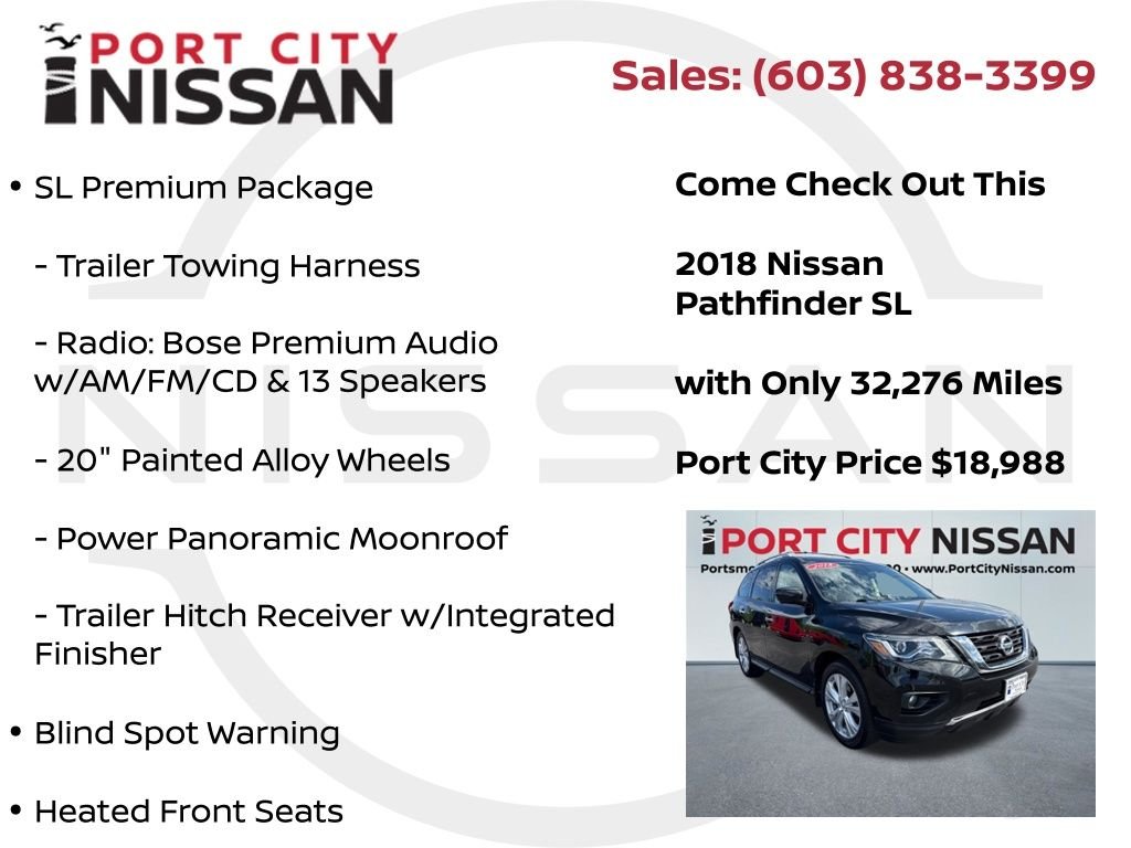 Used 2018 Magnetic Black Nissan SL V6 PREMIUM w/DUAL SUNROOF & 3rd ROW SEAT image 8
