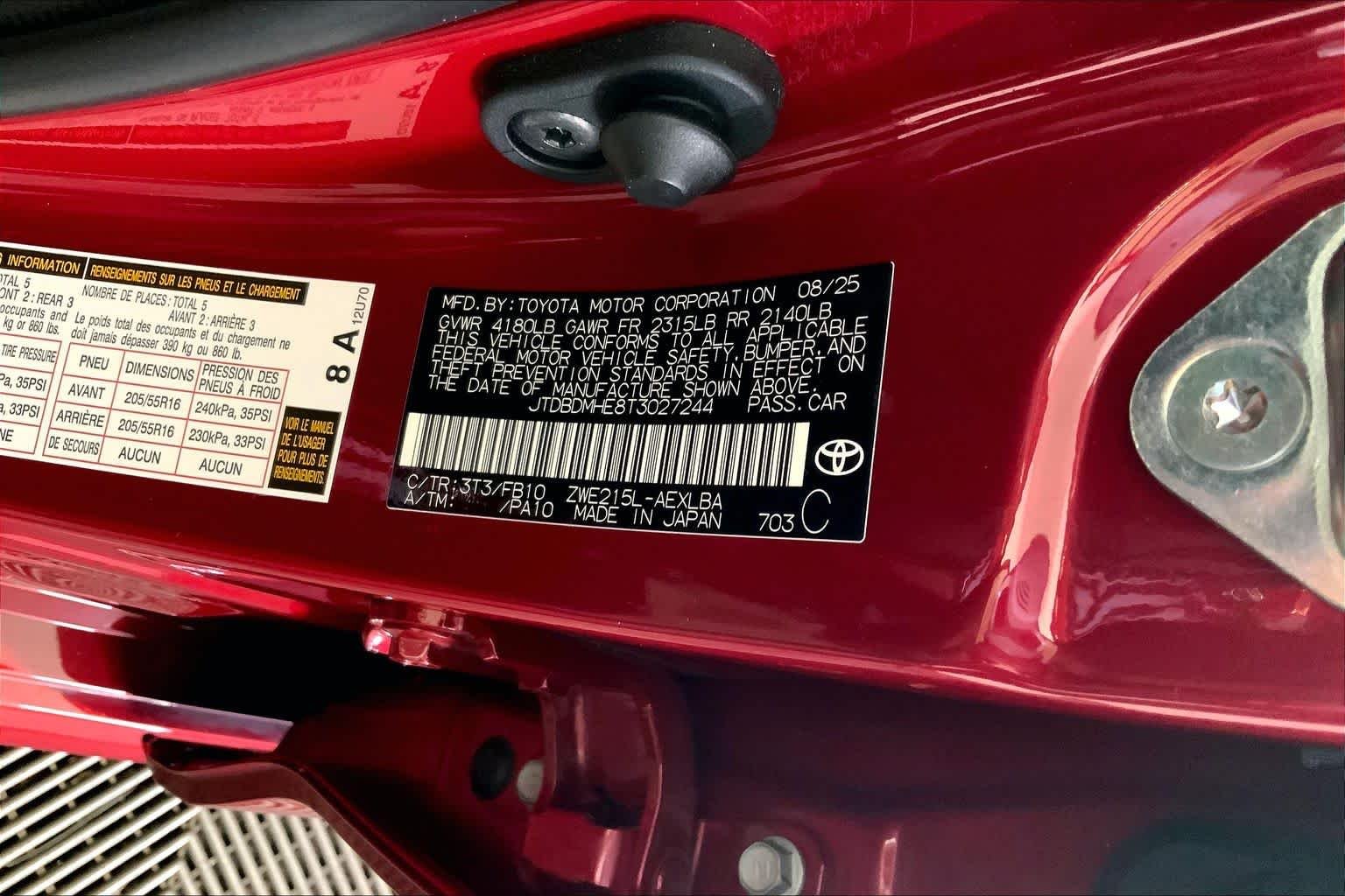 Used 2026 Ruby Flare Pearl Toyota Hybrid LE image 34