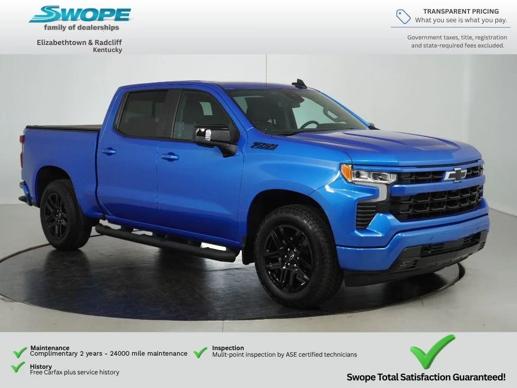 Used 2025 Riptide Blue Metallic Chevrolet RST image 1