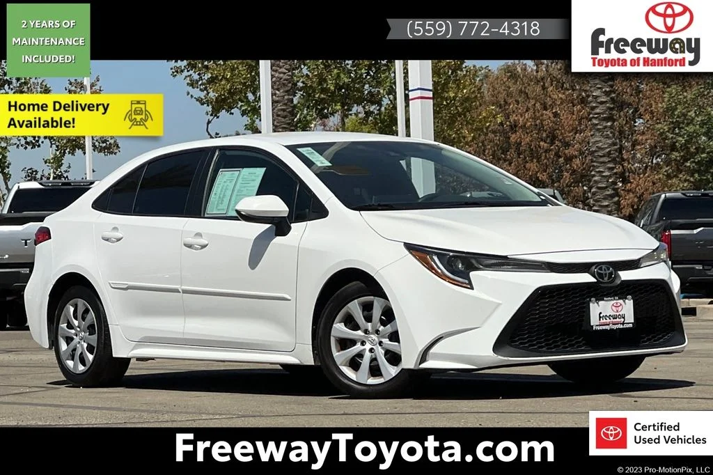 Certified Used 2021 White Toyota LE image 1