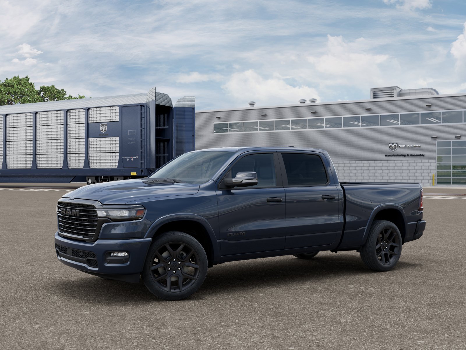 New 2026 Forged Blue Metallic Exterior Paint RAM Laramie image 1