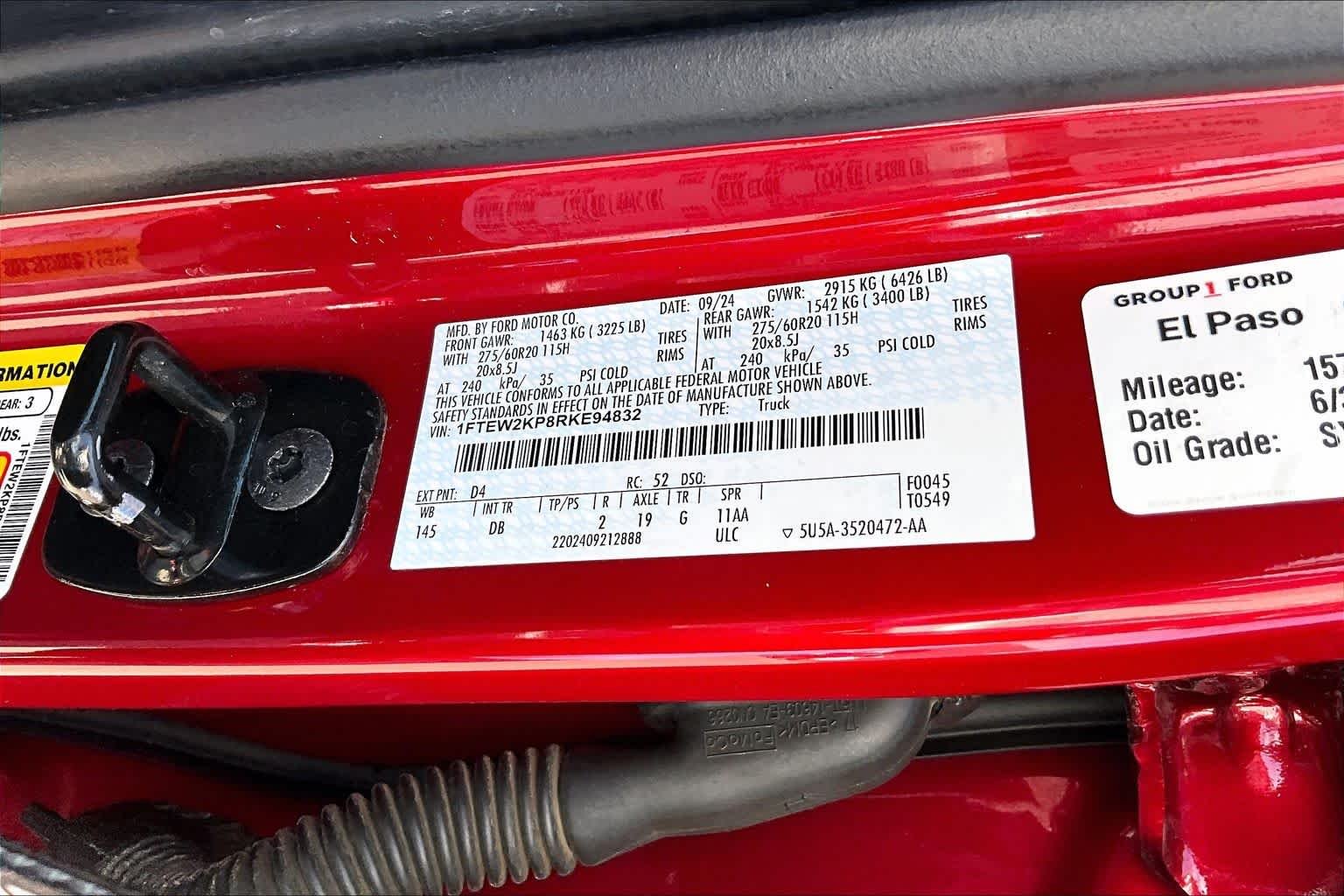 Used 2024 Rapid Red Metallic Tinted Clearcoat Ford STX image 33