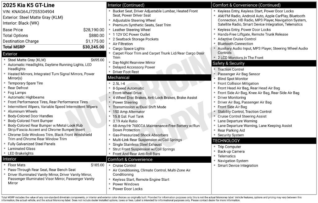 Used 2025 Gray Kia GT-Line image 6