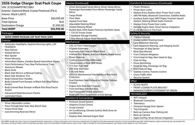 New 2026 Diamond Black Crystal Pearlcoat Dodge Scat Pack image 38