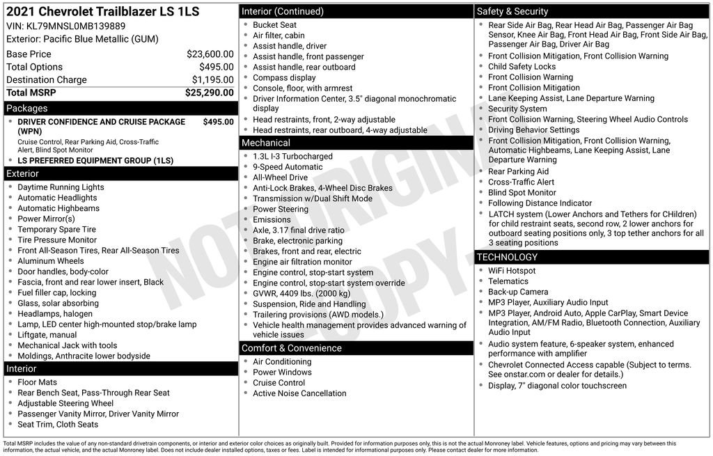 Used 2021 Blue Chevrolet LS image 25