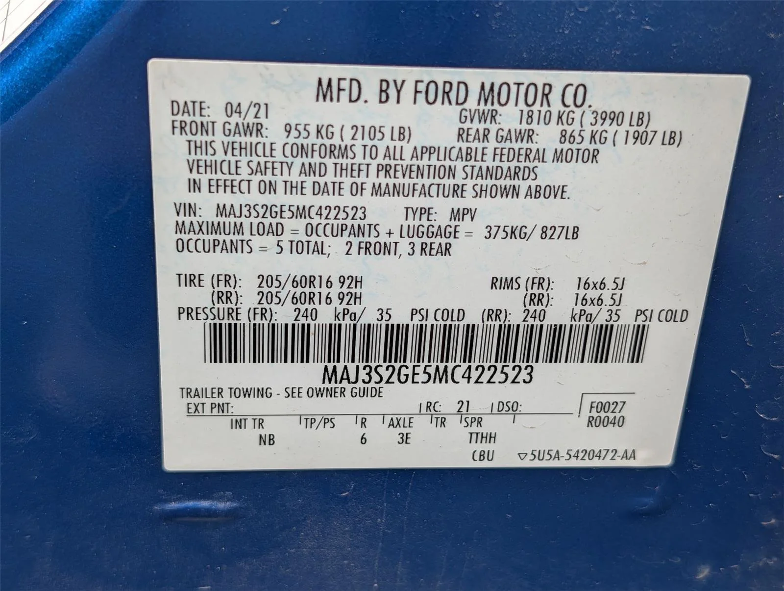 Used 2021 Lightning Blue Ford SE image 37