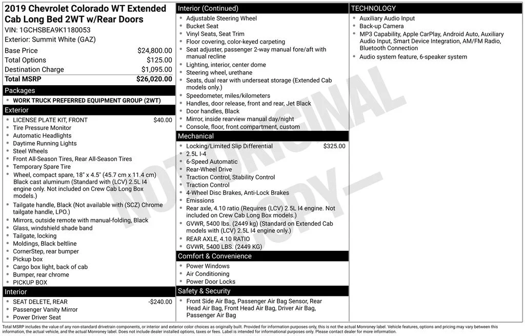 Used 2019 White Chevrolet Work Truck image 5