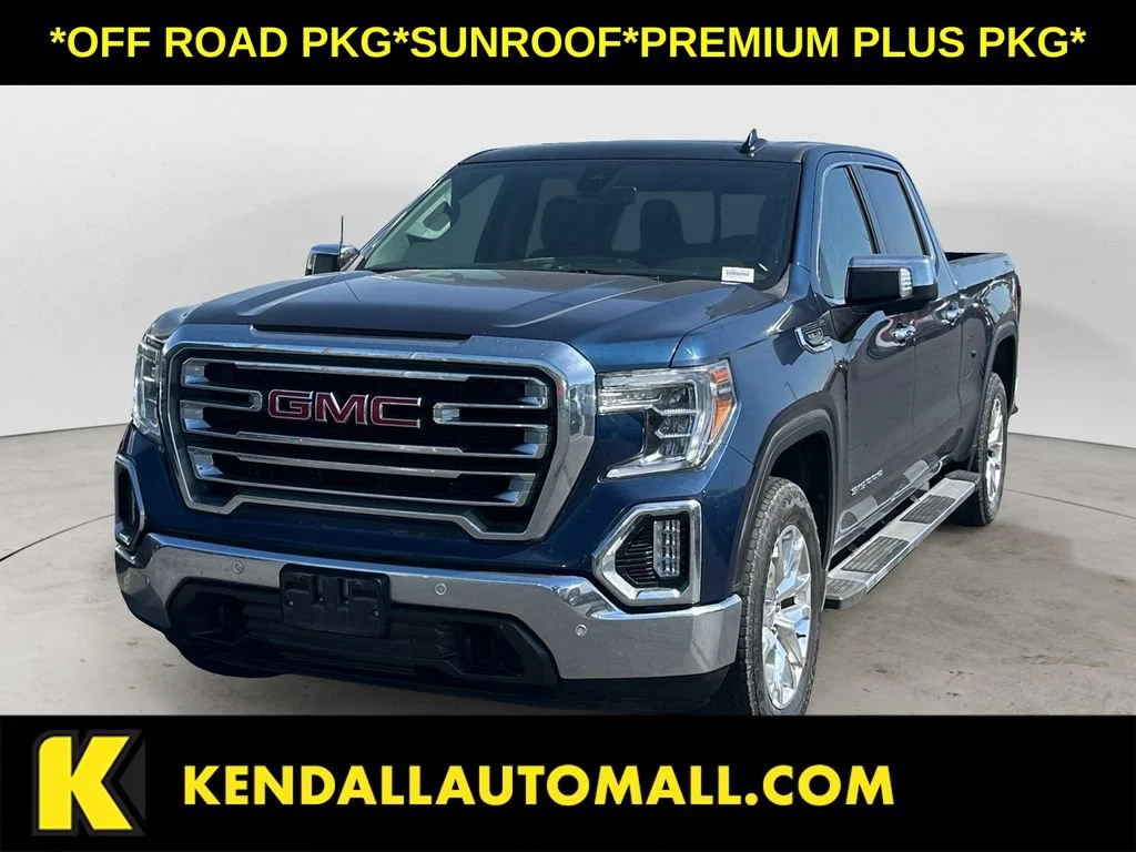 Used 2019 PACIFIC BLUE METALLIC GMC SLT image 1