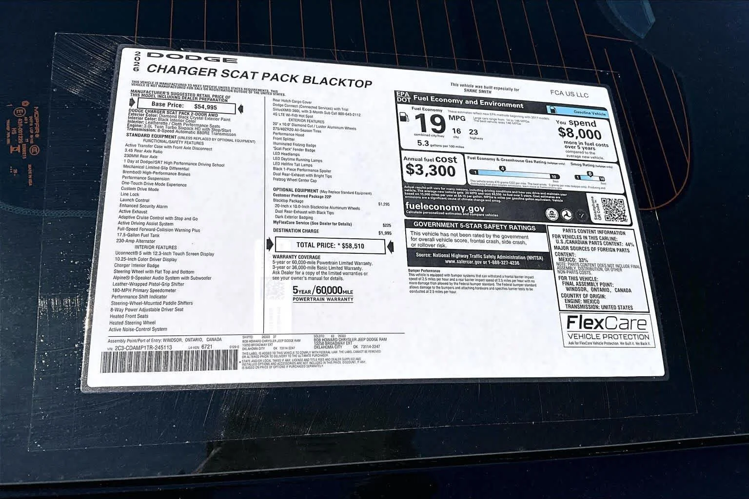 New 2026 Diamond Black Crystal Pearlcoat Dodge Scat Pack image 16