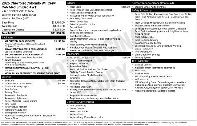 Used 2026 Summit White Chevrolet WT image 40