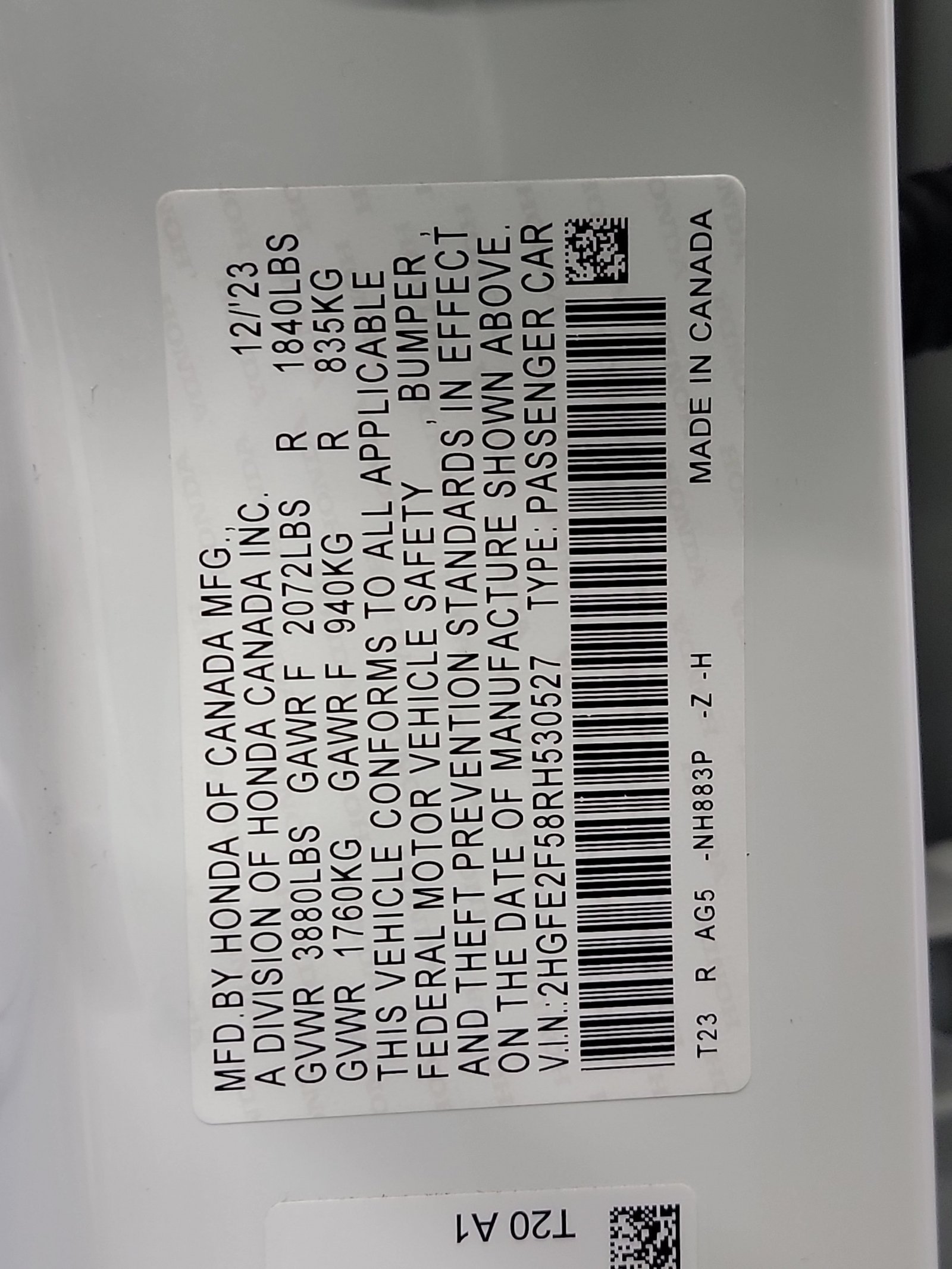 Certified Used 2024 Platinum White Pearl Honda Sport image 32