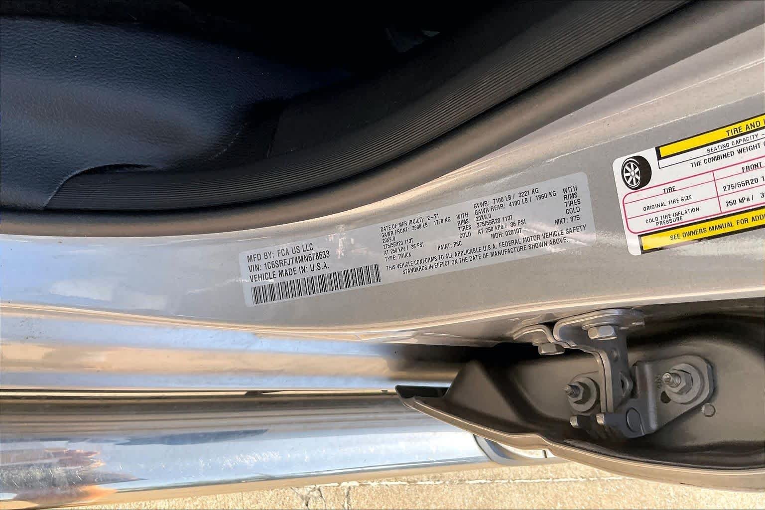 Used 2021 Billet Silver Metallic Clearcoat Ram Laramie image 34
