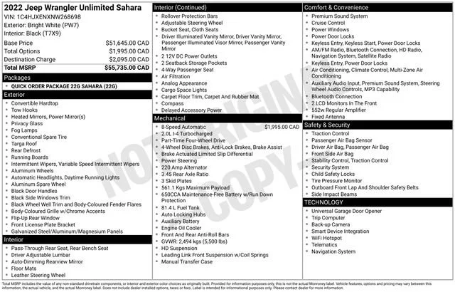 Used 2022 White Jeep Unlimited Sahara image 34
