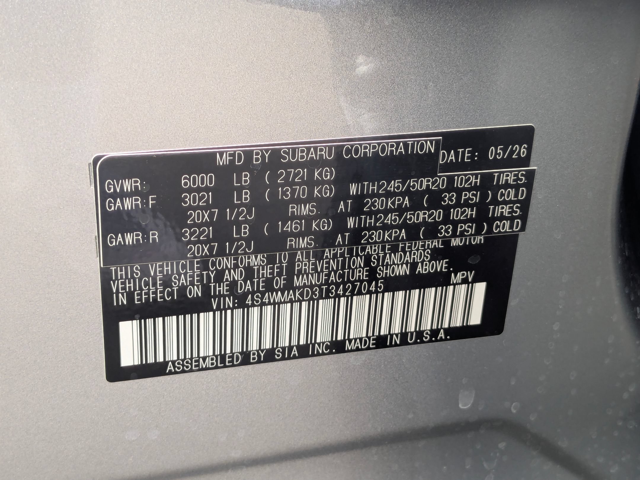 New 2026 ICE SILVER METALLIC Subaru Touring 7-Passenger image 15