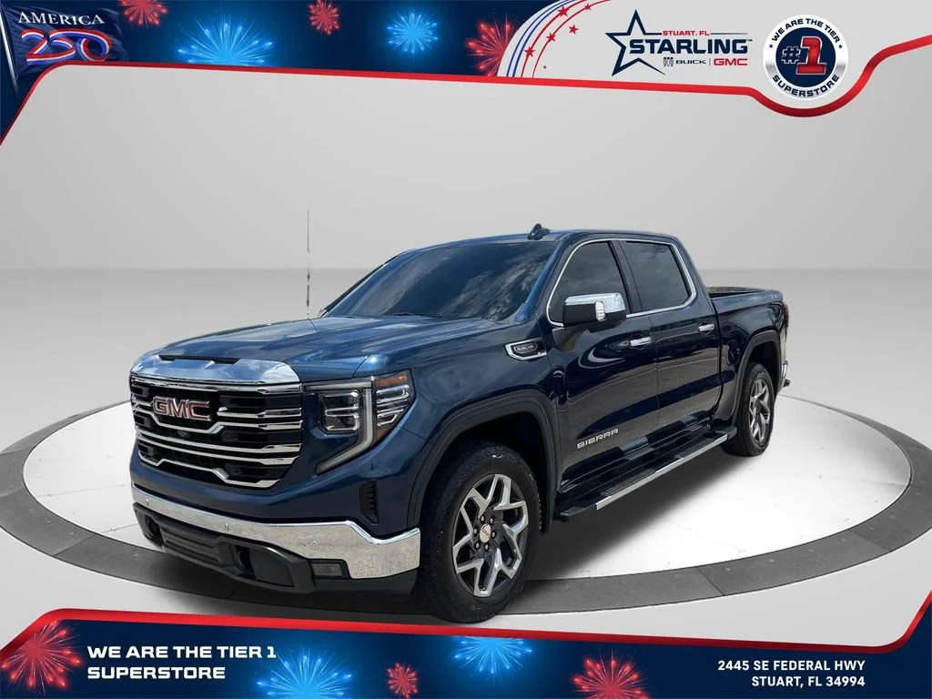 Used 2023 Pacific Blue Metallic GMC SLT image 1
