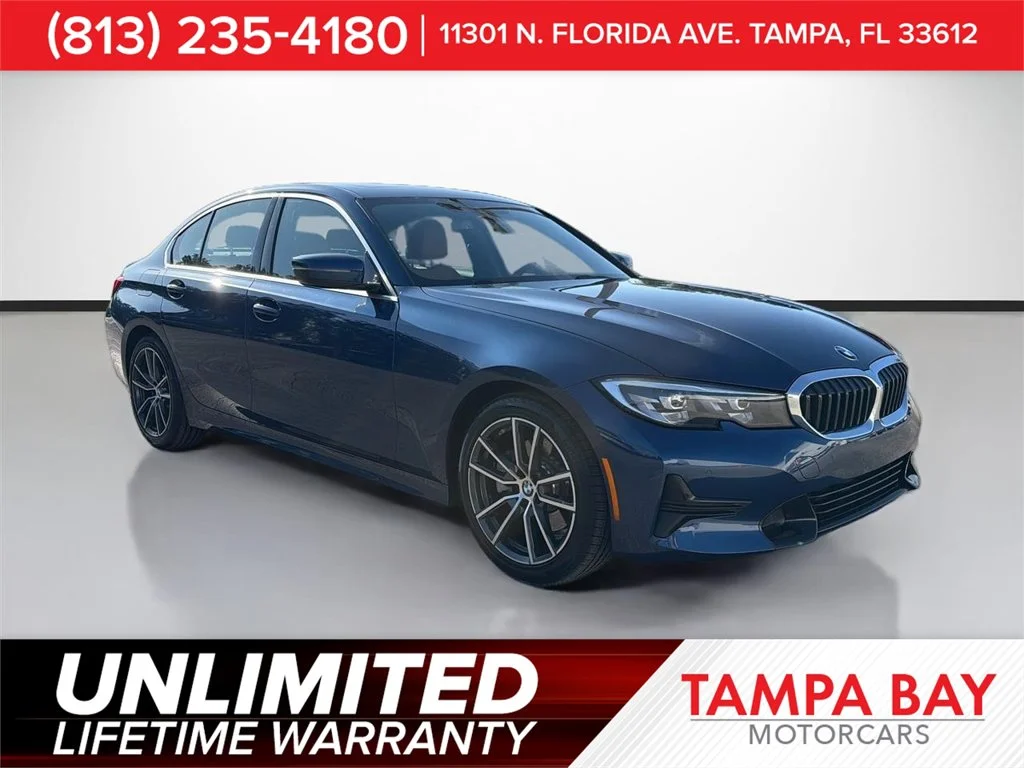 Used 2021 Blue BMW 330e iPerformance image 1