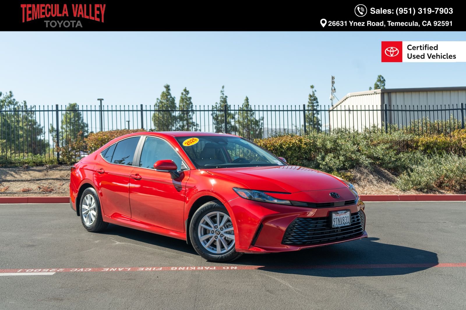 Certified Used 2025 Red Toyota LE image 1