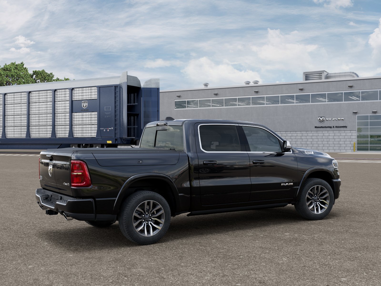New 2026 Diamond Black Crystal Pearl-Coat Exterior Paint RAM Longhorn image 2
