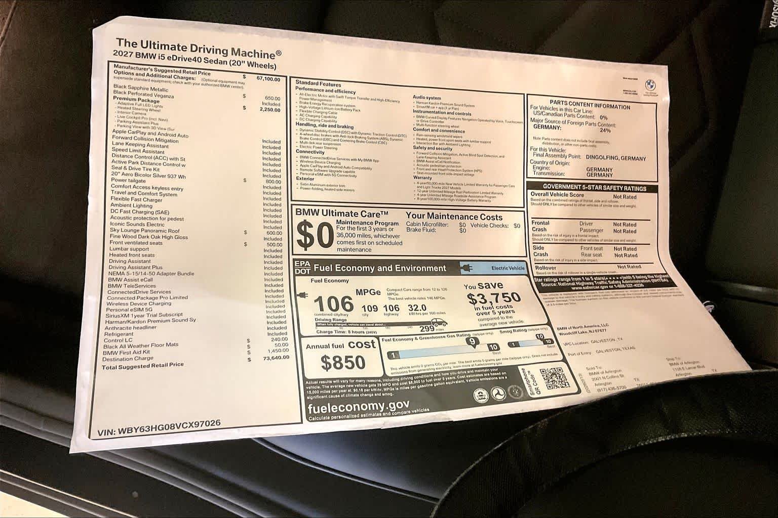 New 2027 Black Sapphire Metallic BMW eDrive40 image 18