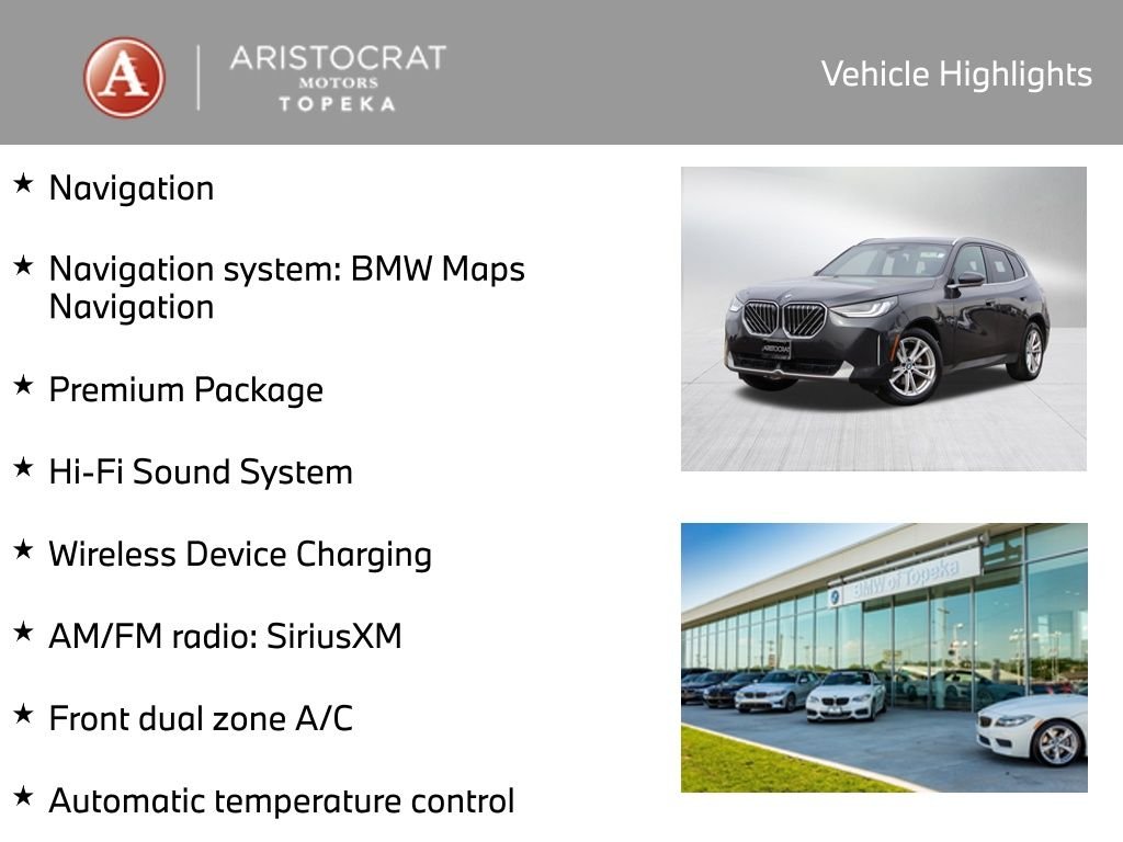 Used 2025 BMW X3 30 with VIN 5UX53GP09S9Z44968 for sale in Kansas City