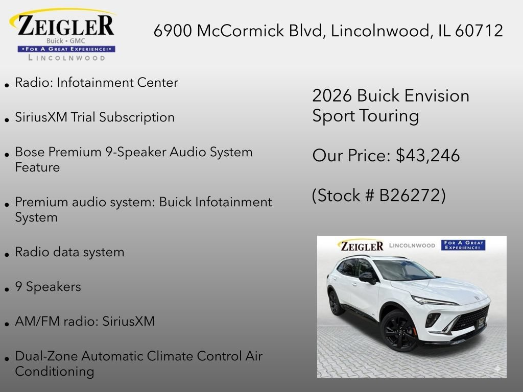 New 2026 Summit White Buick Sport Touring image 12