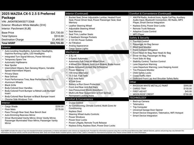 Certified Used 2025 Rhodium White Metallic Mazda 2.5 S Preferred AWD image 37