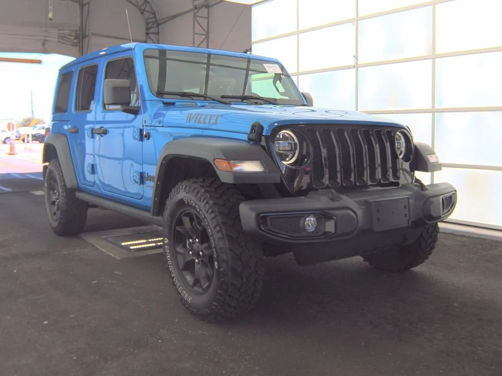 Used 2022 Blue Jeep Unlimited Willys image 3