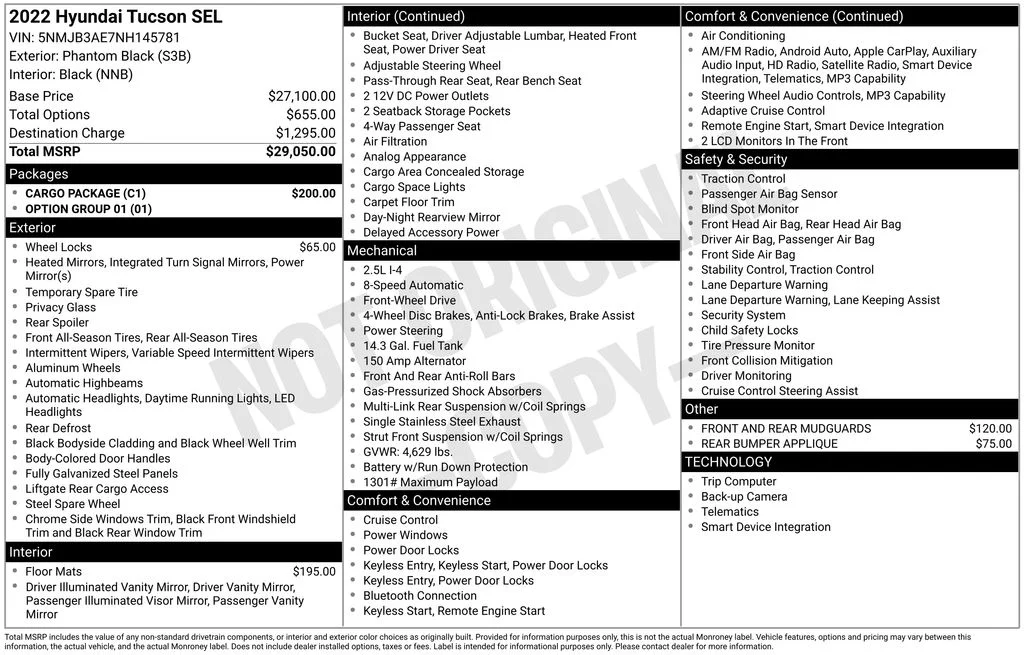 Used 2022 Black Hyundai SEL image 6