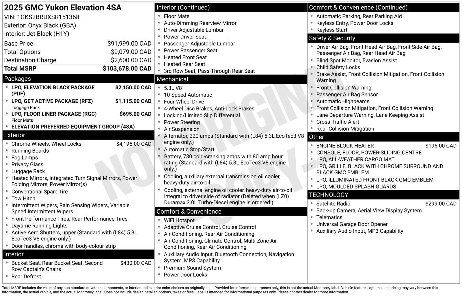 Used 2025 GMC Yukon ELEVATION with VIN 1GKS2BRDXSR151368 for sale in Baxter, Minnesota