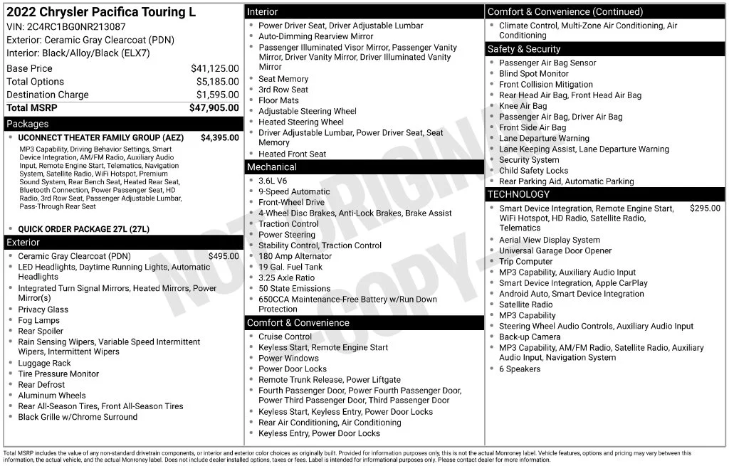 Used 2022 White Chrysler Touring L image 39
