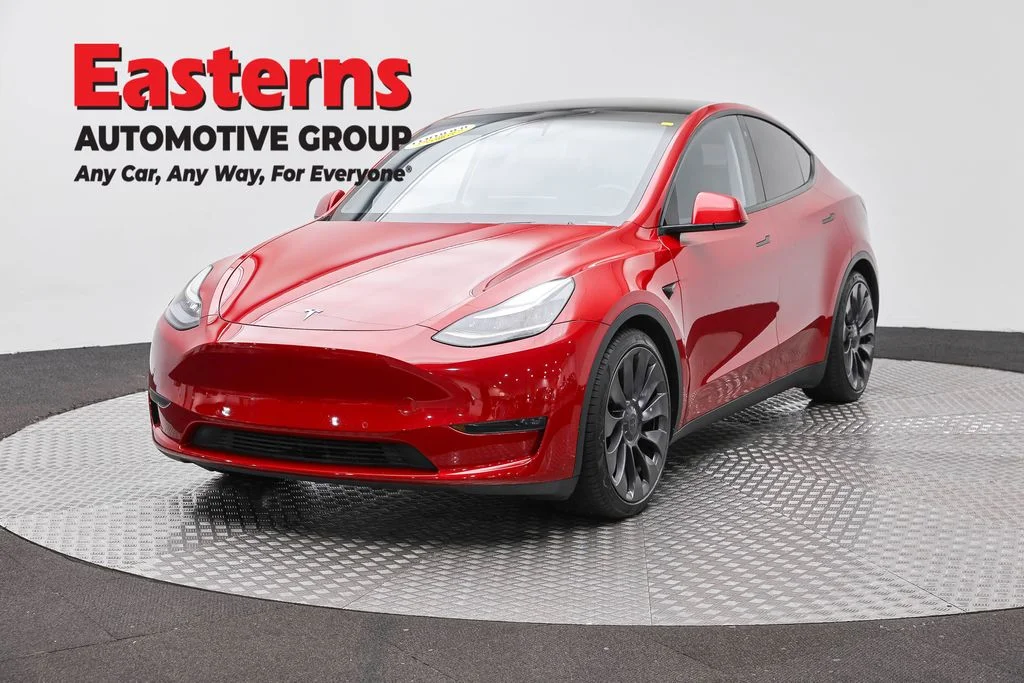 Used 2020 Red Tesla Performance image 1