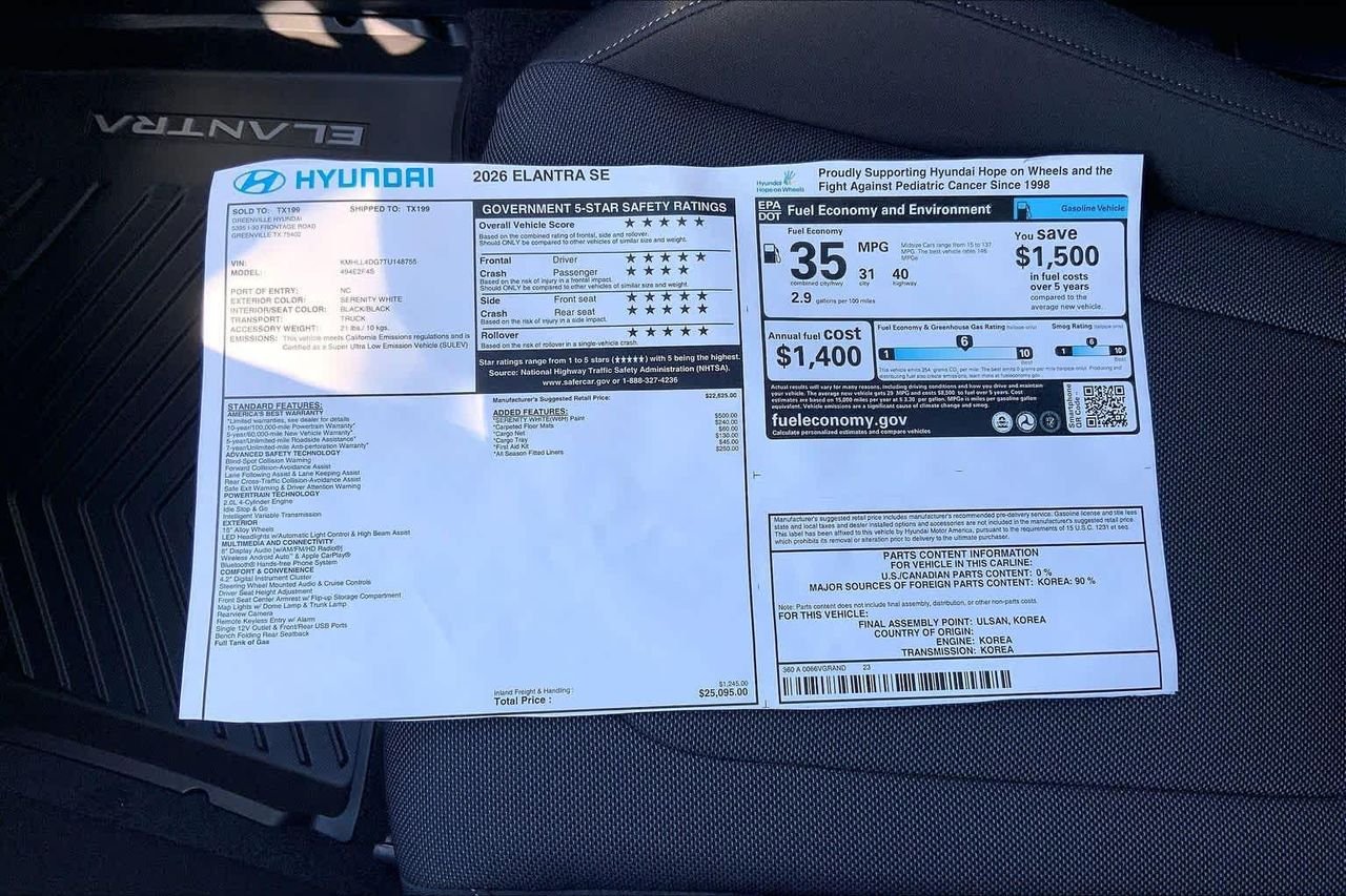 New 2026 Serenity White Hyundai SE image 18