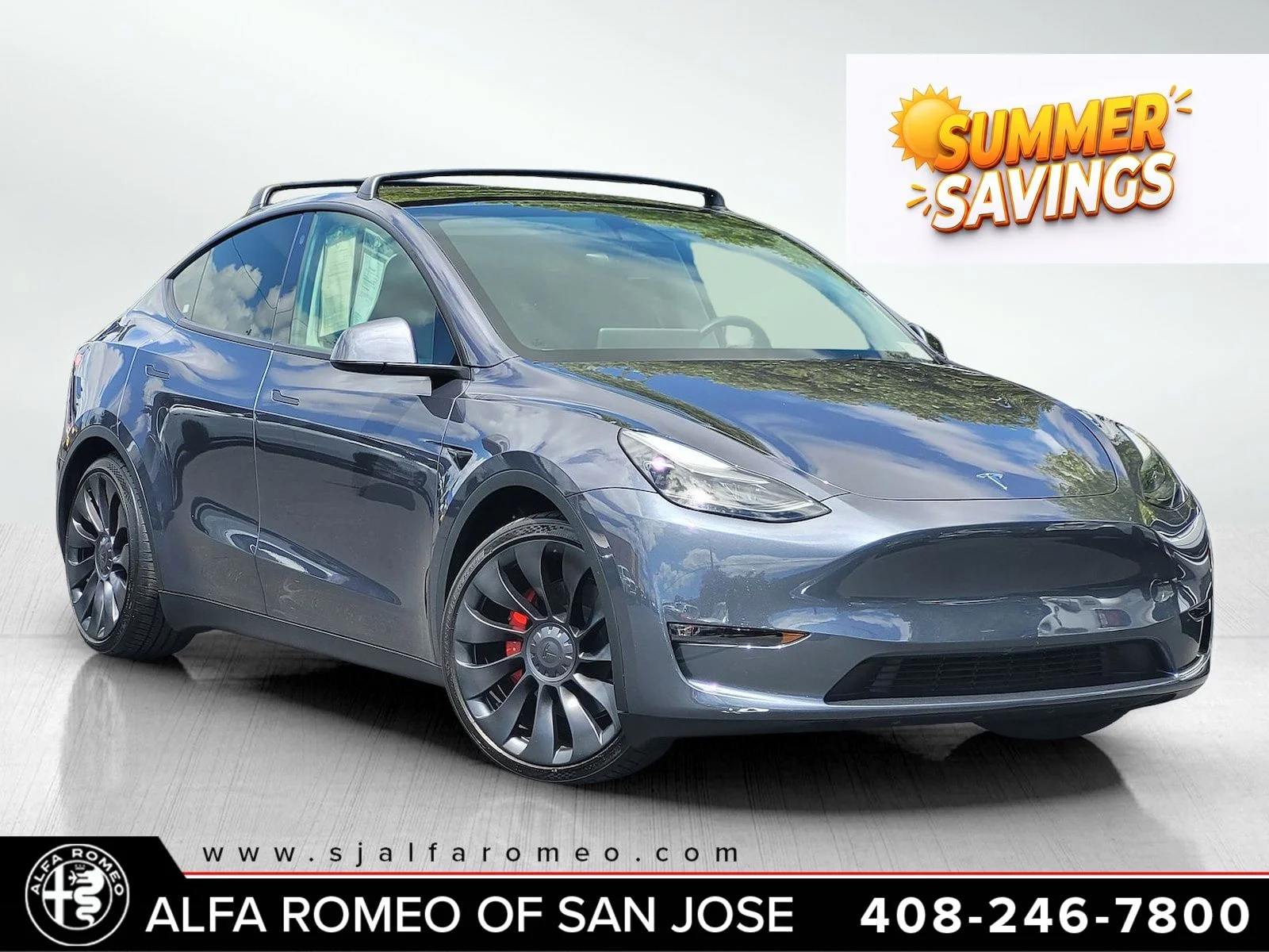 Used 2023 Gray Tesla Performance image 1