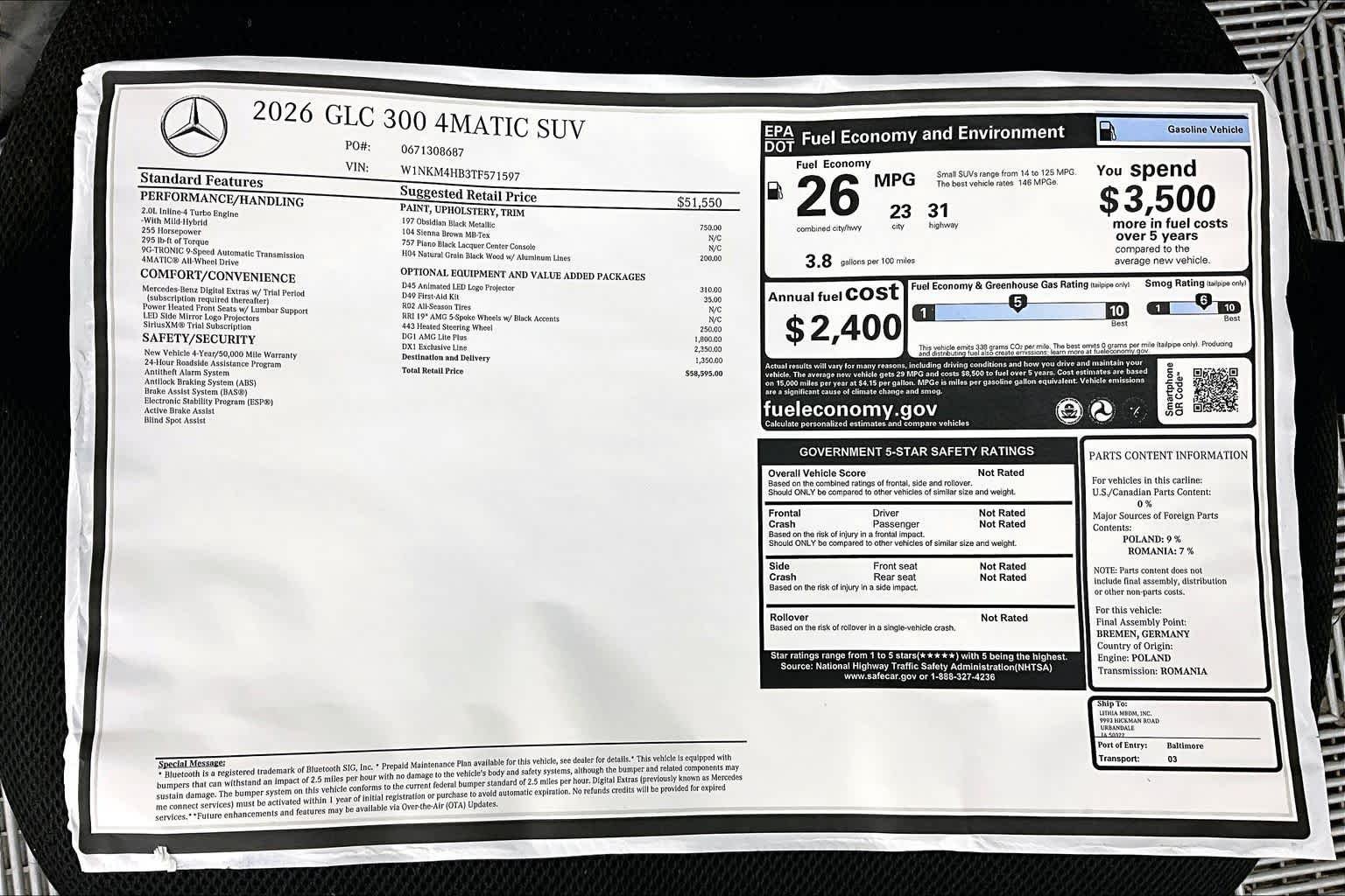 New 2026 Obsidian Black Metallic Mercedes-Benz GLC 300 image 26