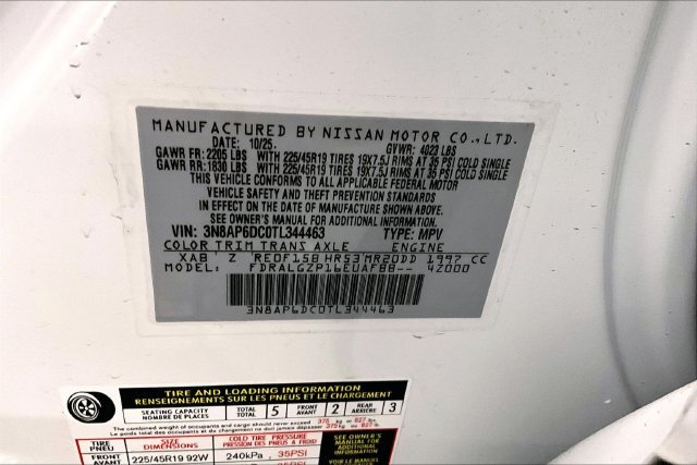 New 2026 Aspen White Tricoat/Super Black Nissan SR image 36
