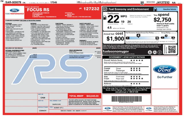 Used 2018 Race Red Ford RS image 3