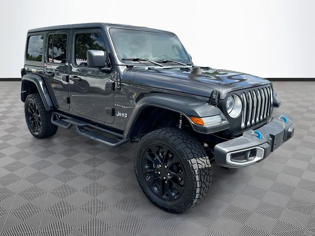 Used 2022 Gray Jeep Unlimited Sahara 4xe image 4