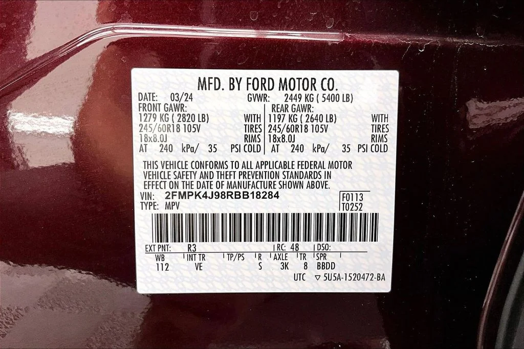 Certified Used 2024 Burgundy Ford SEL image 35