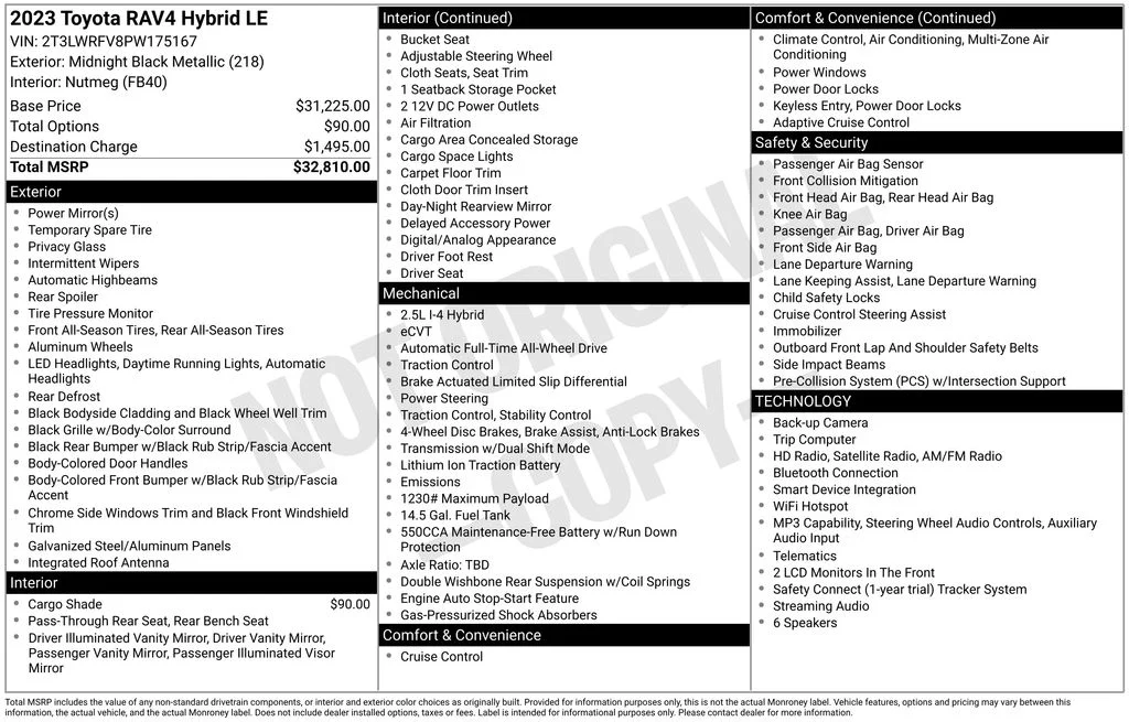 Used 2023 Black Toyota LE image 17
