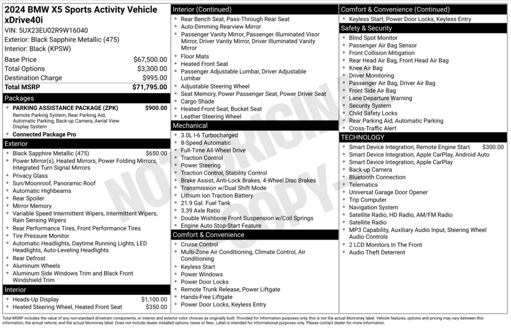 Certified Used 2024 Black Sapphire Metallic BMW xDrive40i image 6