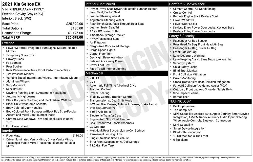 Used 2021 Gray Kia EX image 3