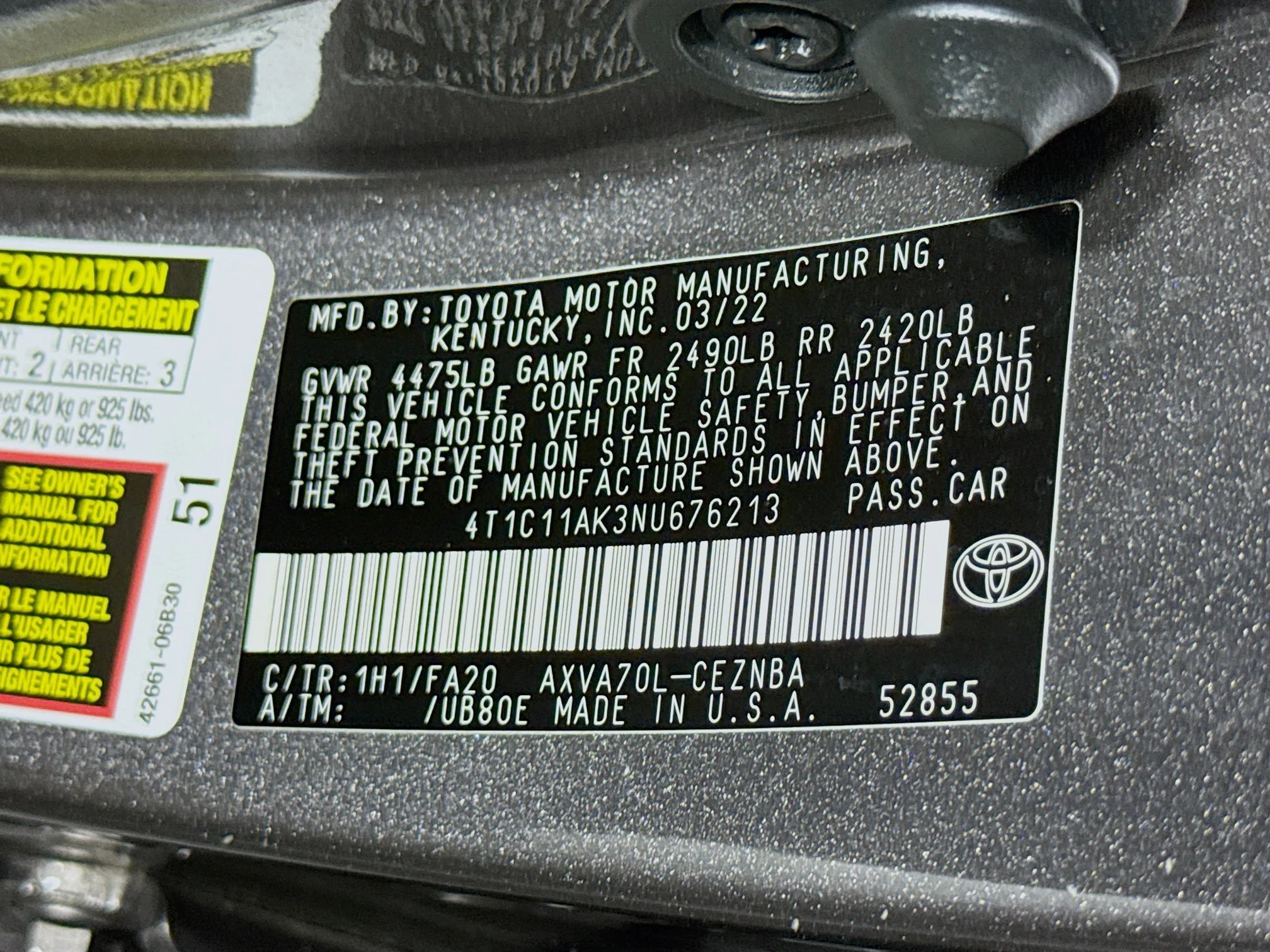 Used 2022 Predawn Gray Mica Toyota LE image 35