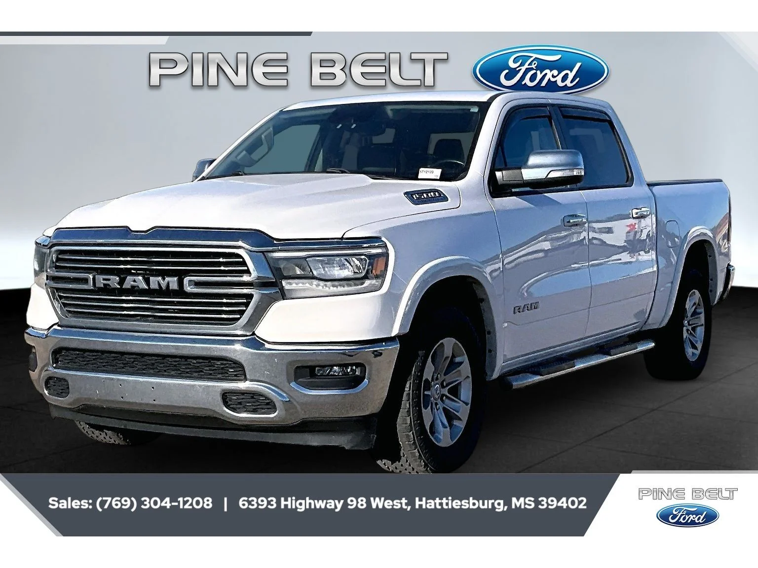 Used 2022 Bright White Clearcoat Ram Laramie image 1
